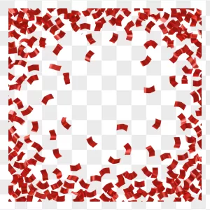 Red Glossy Foil Confetti Square Border