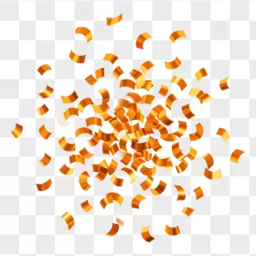 Curled Orange Gold Metallic Confetti Explosion