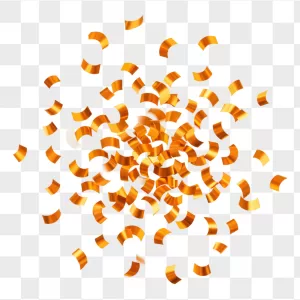 Curled Orange Gold Metallic Confetti Explosion