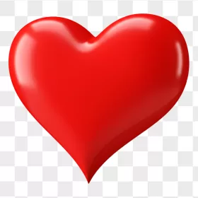 Realistic 3D Glossy Inflated Red Heart