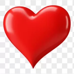 Realistic 3D Glossy Inflated Red Heart