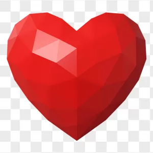 Red Geometric Low Poly Heart