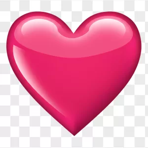 Hot Pink Glassy 3D Bubble Heart