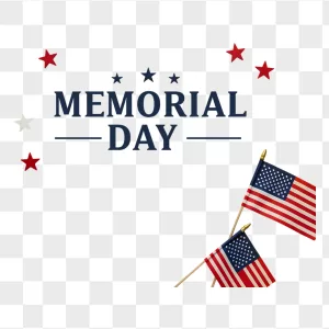 Memorial Day Navy Text American Flags