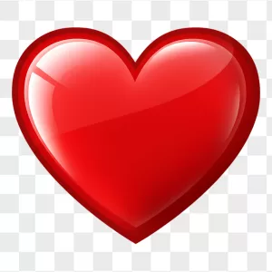 Shiny Red Heart Dark Beveled Rim