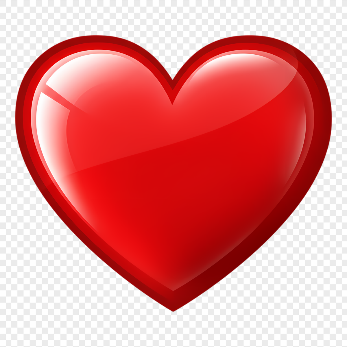 Shiny Red Heart Dark Beveled Rim - Elements PNG, transparent background, high resolution