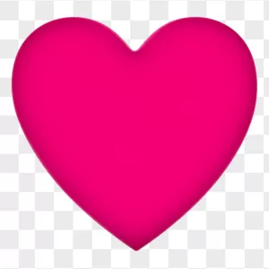 Hot Pink 3D Glossy Inflated Heart