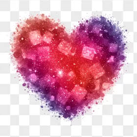 Galaxy Red Purple Crystal Splatter Heart
