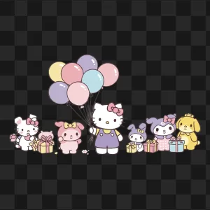 Hello Kitty Pastel Balloons Sanrio Friends