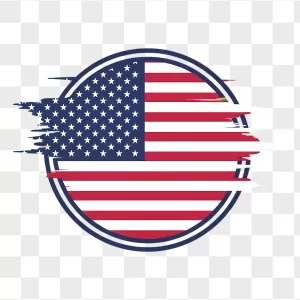 Distressed American Flag Circle Badge