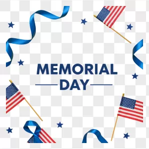 Memorial Day American Flag Blue Ribbon Frame
