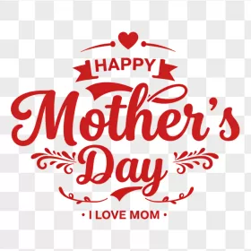 Red Retro Mother's Day Script Badge