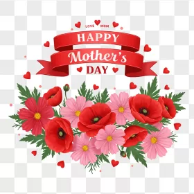 Red Poppy Cosmos Banner Mothers Day