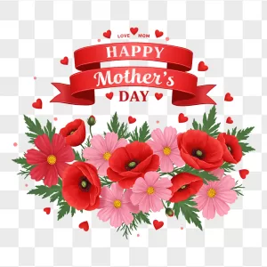 Red Poppy Cosmos Banner Mothers Day