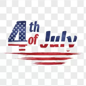 American Flag Watercolor 4th July Typography