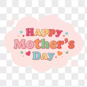 Glossy Multicolor Mothers Day Bubble Letters