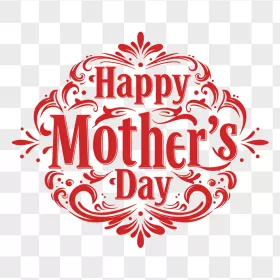 Red Vintage Happy Mothers Day Typography