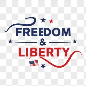 Navy Red Freedom Liberty Patriotic Lettering