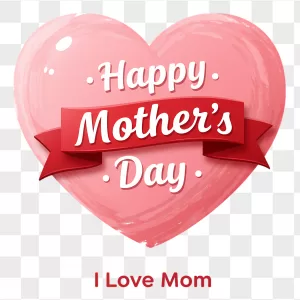Glossy Pink Heart Mother's Day Ribbon