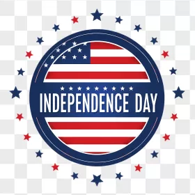 Round American Flag Independence Day Emblem