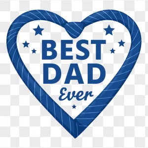 Blue Striped Heart Best Dad Ever
