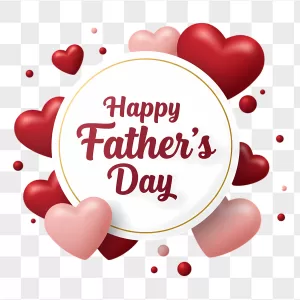 Fathers Day Glossy Red Pink Hearts