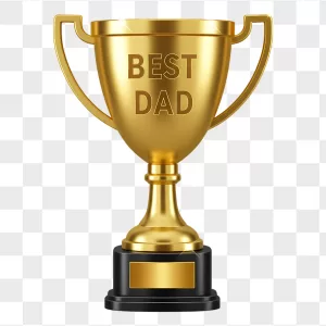 Metallic Gold Best Dad Trophy Cup