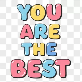 Pastel Bubble Letters You Are Best