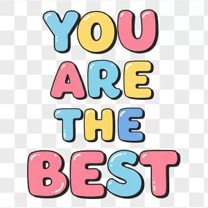 Pastel Bubble Letters You Are Best