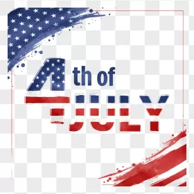 Patriotic Brush Stroke 4th July Typography