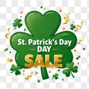 St Patrick's Day Glossy Shamrock Sale