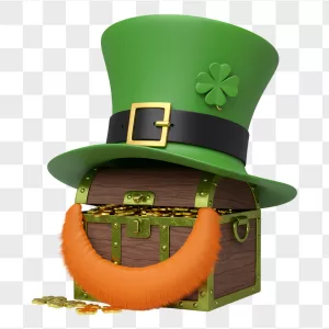 Leprechaun Hat Treasure Chest Gold Coins