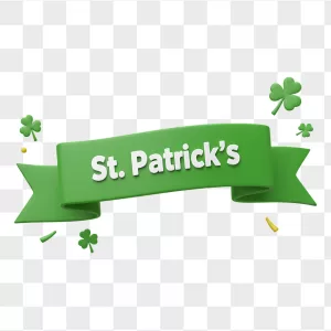 St Patricks 3D Green Ribbon Banner