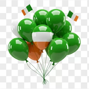 Glossy Irish Tricolor Balloons Bunch