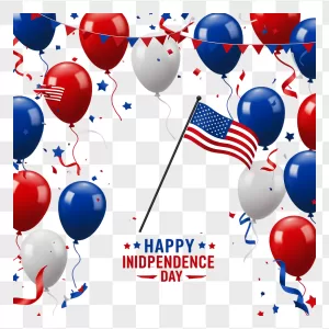Red White Blue Glossy Balloons Flag