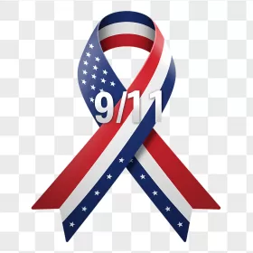 Glossy US Flag 9/11 Remembrance Ribbon
