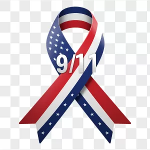 Glossy US Flag 9/11 Remembrance Ribbon