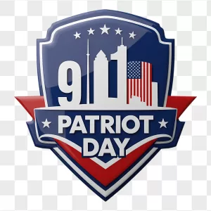 Glossy Patriot Day Shield Twin Towers