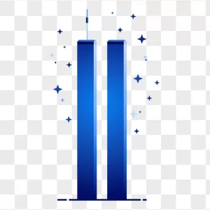 Geometric Twin Towers Blue Sparkle Lights