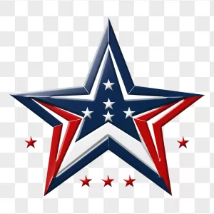 Beveled Navy Red White Star Badge