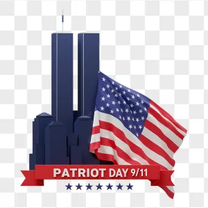 Navy Twin Towers American Flag Ribbon