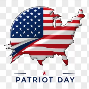 Glossy USA Flag Map Patriot Day