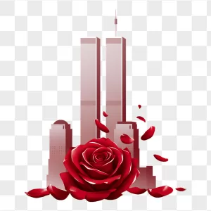 Mauve Twin Towers Crimson Rose Memorial