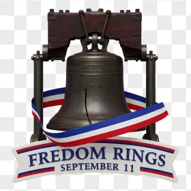 Bronze Liberty Bell 911 Ribbon Banner