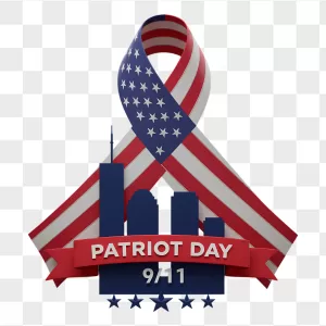 Patriot Day 9/11 Flag Ribbon Skyline