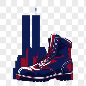 Navy Red Combat Boot Twin Towers