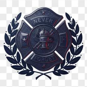 Dark Metallic Never Forget Firefighter Badge