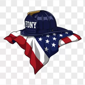 FDNY Firefighter Helmet with American Flag