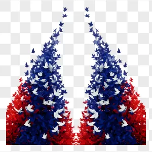 Red White Blue Dove Twin Towers