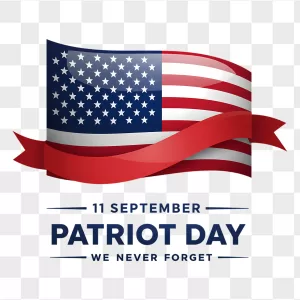 Patriot Day American Flag Red Ribbon